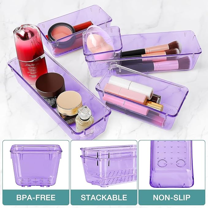 23 PCS Drawer Organizer Set, 5 Varied Size Bathroom and kitchen Drawer cabinet - Image 3