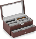 CO-Z Sunglasses Organizer with 12 Slots, Leather Eyeglasses Storage Box by CO-Z