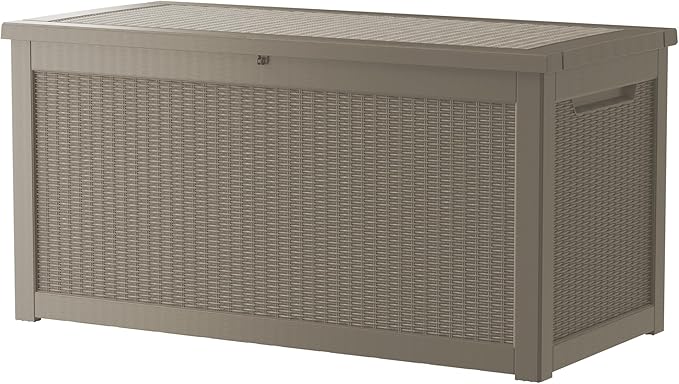 320 Gallon Resin Deck Box, Waterproof Outdoor Storage Box by Unknown