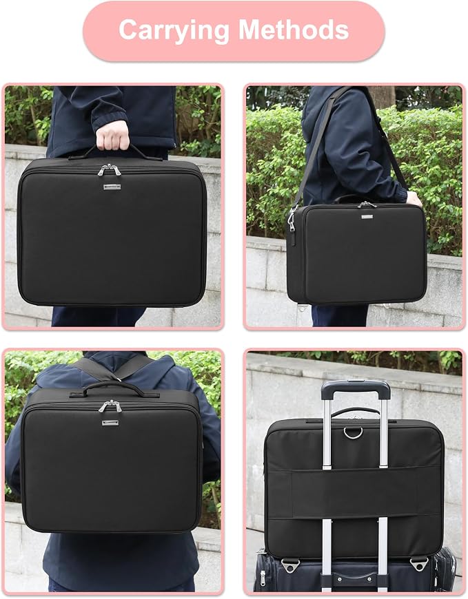 Relavel Extra Large Makeup Case and Clear Makeup Bag, Professional Cosmetic - Image 8