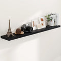 Fun Memories 72 Inch Floating Shelves Black, 72 x 9.3 Rustic Wooden Fireplace by FunMemories
