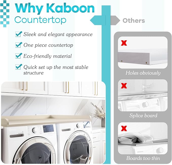 Kaboon Washer Dryer Countertop, Melamine Countertop - Image 6