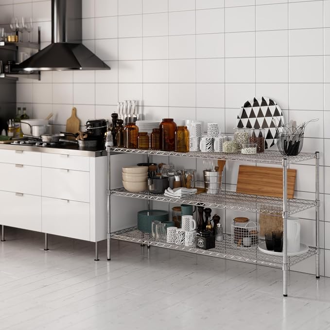 21" Deep x 60" Wide x 34" Height Wire Shelving Kit | 3-Tier | NSF Commercial - Image 6