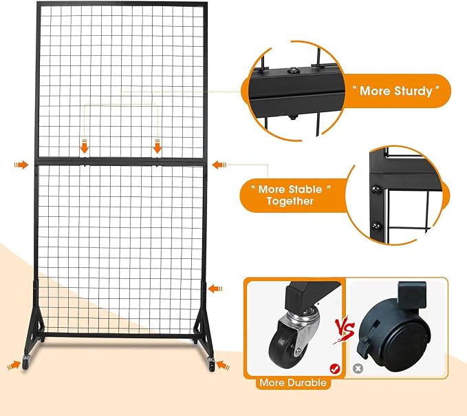 2 Packs 3'x 6' Two-Double Gridwall Panel Display Racks - Image 4