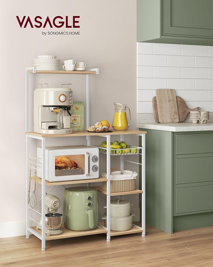 VASAGLE Baker's Rack, Microwave Stand, Kitchen Storage Rack - Image 2