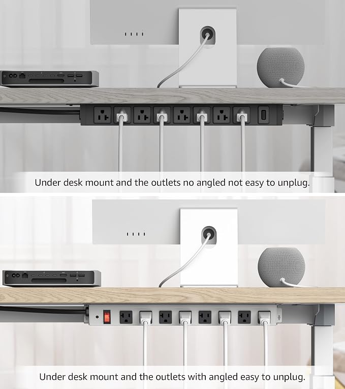 CCCEI 2-Pack Corner Mount Angle Power Strip, Under Cabinet Heavy Duty 8 Outlets - Image 7