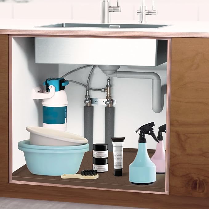 Under Sink Mat for Kitchen, Silicone Waterproof Liner, Flexible Organizer Tray - Image 7