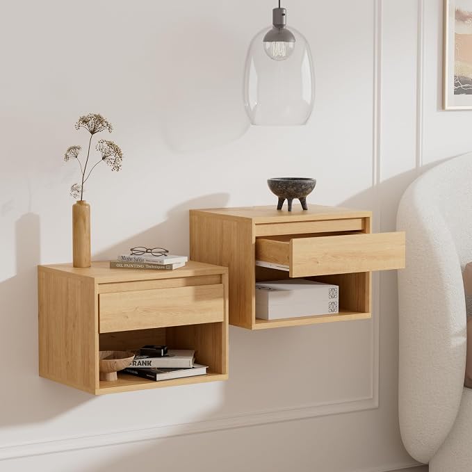 Floating Nightstand Set of 3, Wall Mounted Bedside Table - Image 5