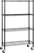 Amazon Basics 4-Shelf Adjustable, Heavy Duty Storage Shelving Unit on 3'' Wheel by AmazonBasics
