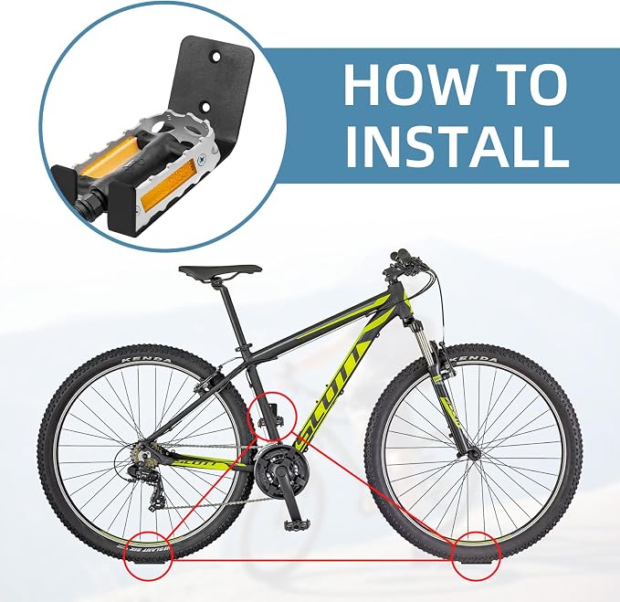 3 Pack Bike Wall Mount Bike Pedal Hanger Wall Mount Bike Hangers Heavy Duty - Image 3