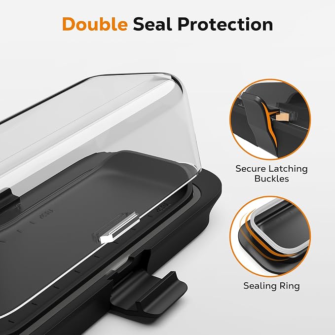 Butter Dish with Lid for Countertop and Refrigerator Door Shelf, Airtight - Image 2