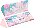 Foldable Glasses Case, Magnetic PU Leahter Sunglasses Case, Cute Hard Shell by FLYINGMAGE