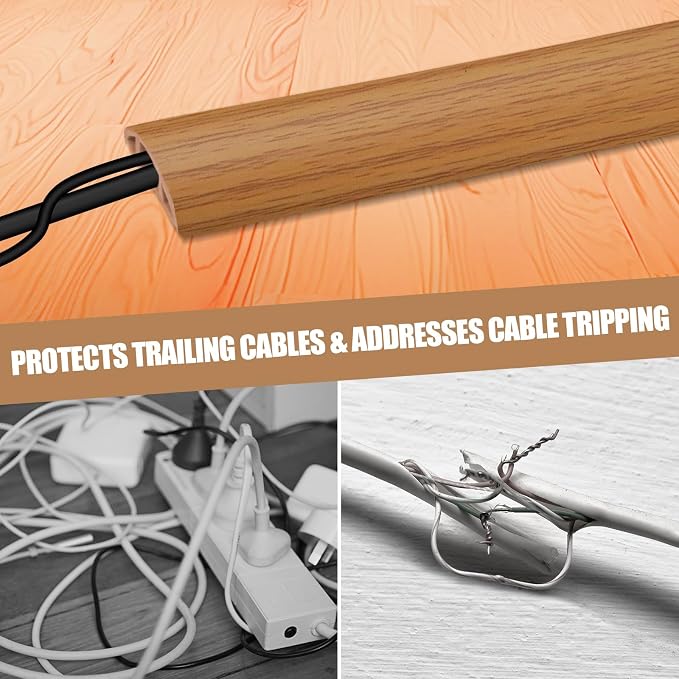 Floor Cord Cover Self Adhesive Cord Hider, 20FT Cable Management, Extension - Image 4