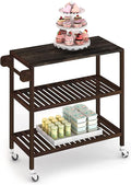 Interbuild 3 Tier Acacia Hardwood Kitchen Cart, Portable Rolling Trolley Cart by InterbuildRealWood