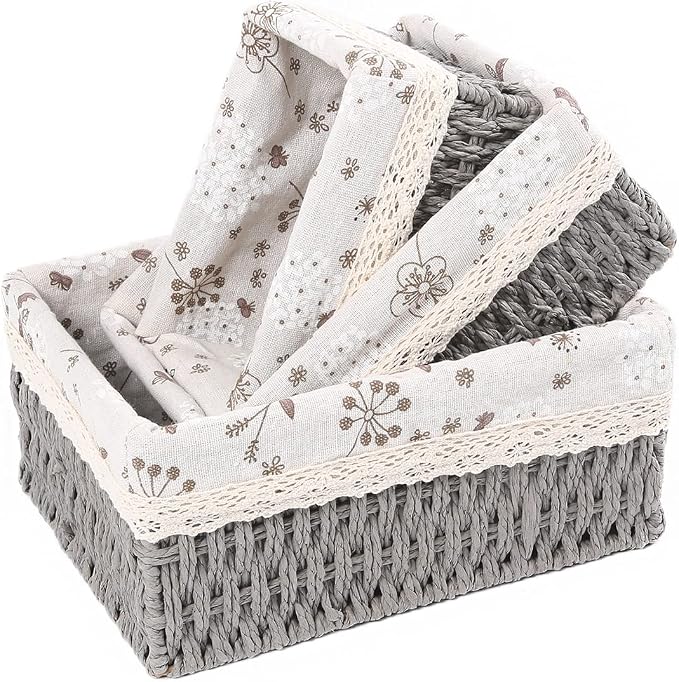 YRMT Macrame Storage Baskets Set of 3 Boho Decor Baskets by YRMTKIHE