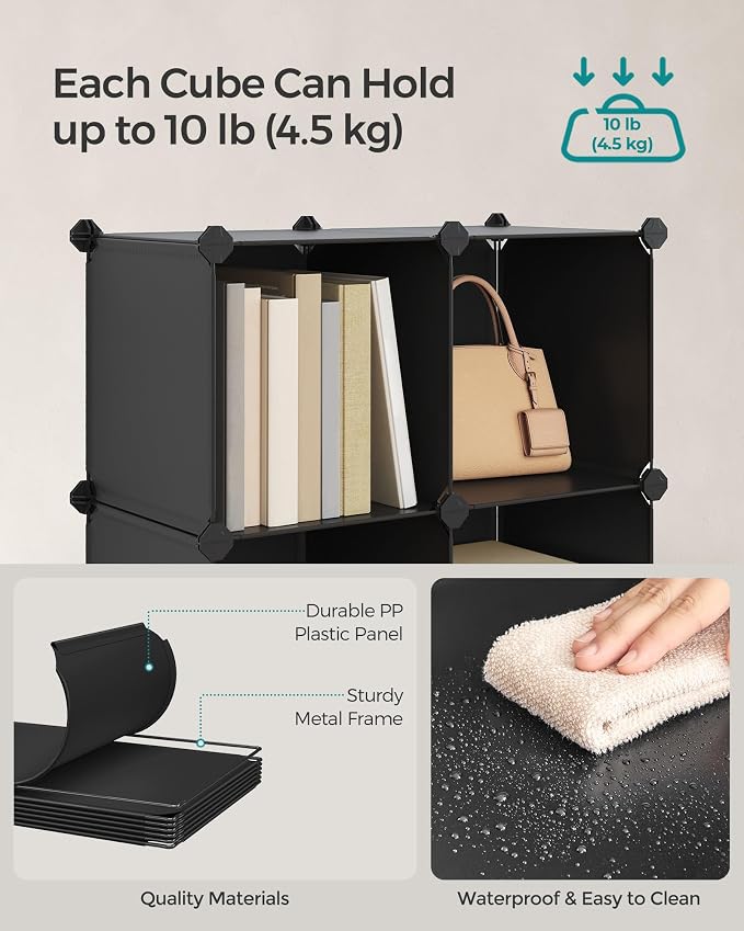 SONGMICS Cube Storage Organizer, Closet Storage Shelves, DIY Plastic Closet - Image 4