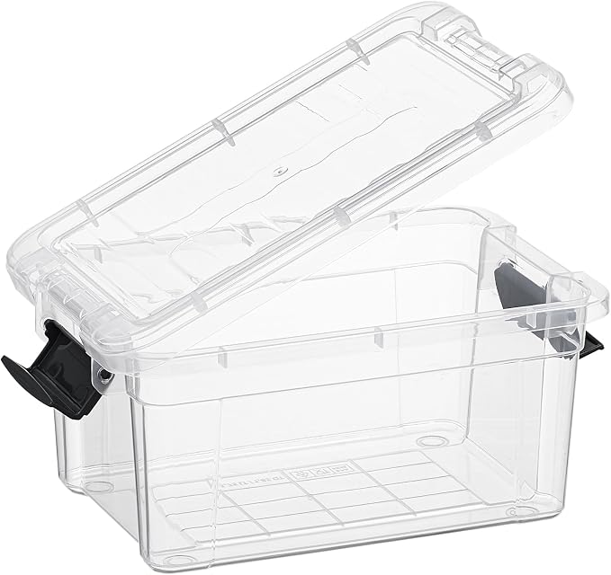 Superio Storage Bins with Lids- 2 Pack, 1.85 Qt Clear Boxes - Image 5