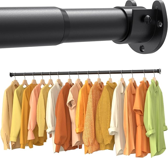 2 Pack Closet Rods for Hanging Clothes, 17-83 Inch No-Cut Stepless Adjustable by Unknown