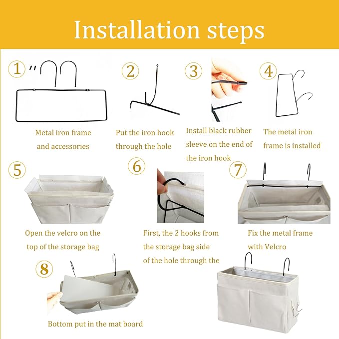 Bedside Caddy, Bedside Hanging Storage Organizer - Image 6