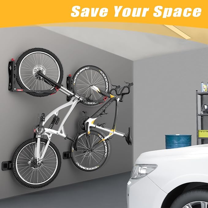 TORACK BIKEPAL Space Saving Wall Mounted Swivel Bike Racks, Vertical Bike Wall - Image 2