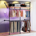 Industrial Pipe Clothing Rack, Reversible 79.7” Clothes Rack by Reykilor