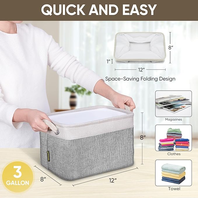 BALEINE 3 Pack Fabric Storage Bins - Image 4