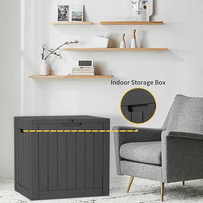36 Gallon Outdoor Deck Box, Storage Lockable Waterproof Patio Furniture - Image 6