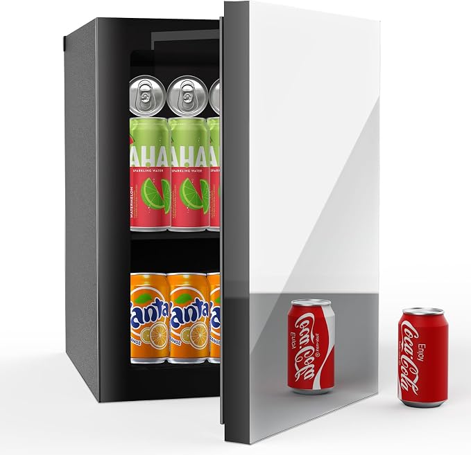 Compact Freestanding Beverage Refrigerator and Personal Beauty Fridge, 24 Can/ by Erivess