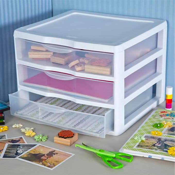 Sterilite 12-Pack Wide 3 Drawer Unit, Plastic Desktop Organizer - Image 8