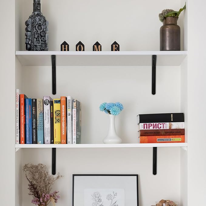 16 Pack L6 x H 4" Black Heavy Duty Shelf Brackets - Image 5