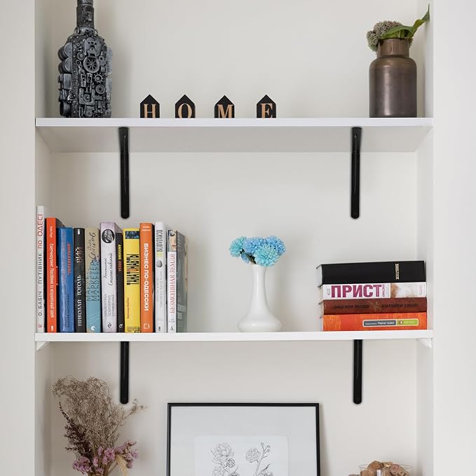 20 Pack L6 x H 4" Black Heavy Duty Shelf Brackets - Image 6
