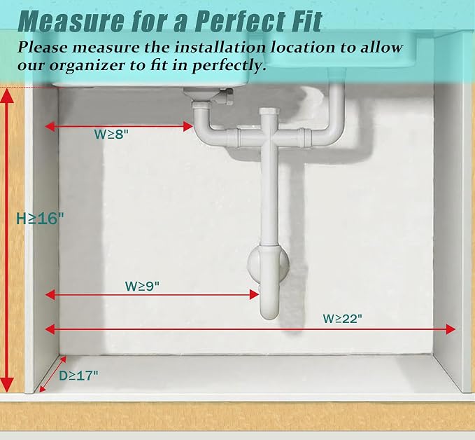 Under Sink Organizer, Height Adjustable Organization and Storage Series - Image 7