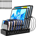 Charging Station for Multiple Devices, 100W 10 Ports Charging Dock by RISWOJOR