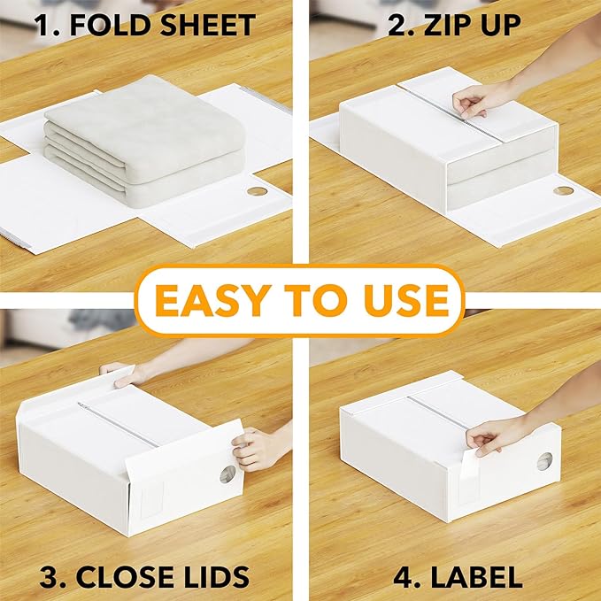 SpaceAid 4 Pack Bed Sheet Organizers and Storage, Foldable Sheet Organizer - Image 3