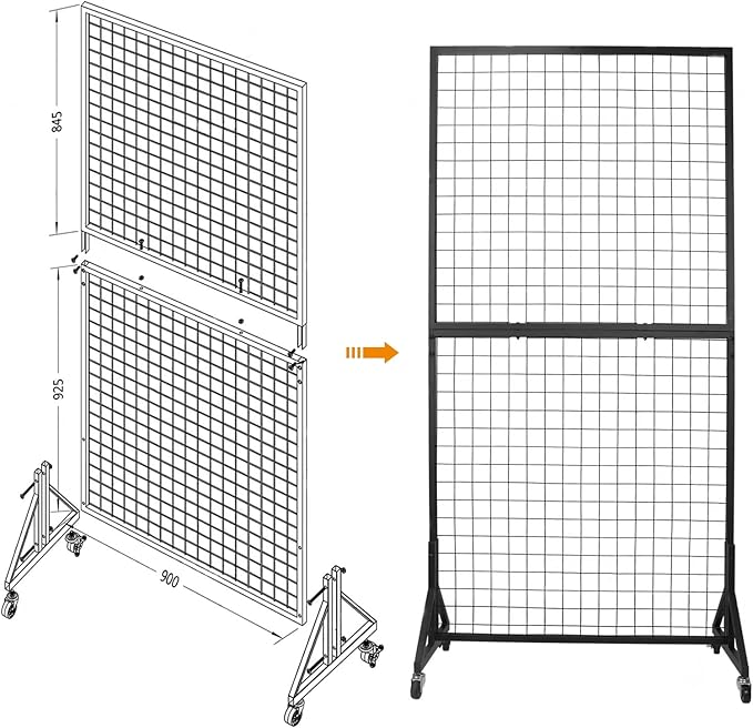 1 Pack 3'x 6' Two-Double Gridwall Panel Display Racks - Image 5