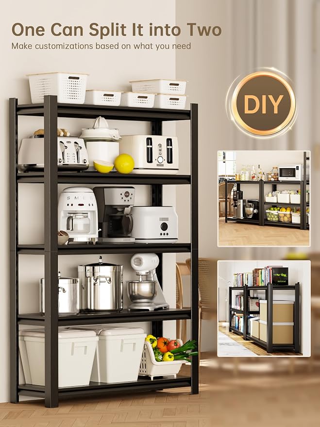 JHYKHG 72" H Storage Shelves, 5-Tier Heavy Duty Garage Shelving, Adjustable - Image 5