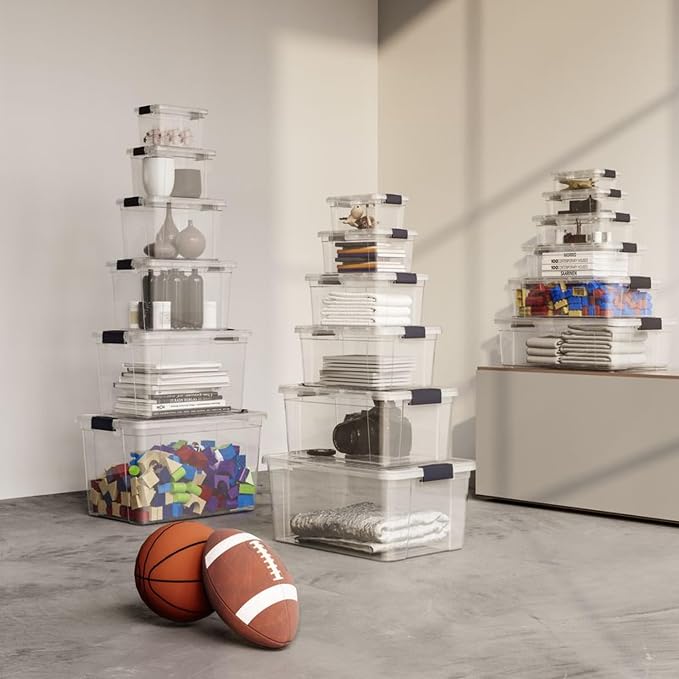 Superio Storage Bins with Lids- 8 Pack, 7.4 Qt Clear Boxes - Image 6