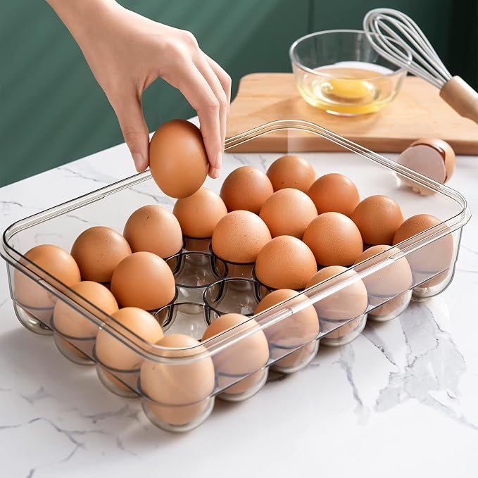 CottonColors Egg Holder for Fridge 18 Egg Container for Refrigerator Plastic - Image 5