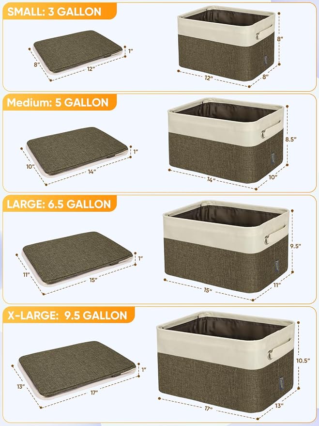 BALEINE 3 Pack Fabric Storage Bins - Image 2