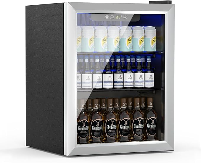 1.6 Cubic Feet Mini Fridge, 70 Can Freestanding Beverage Refrigerator by Erivess
