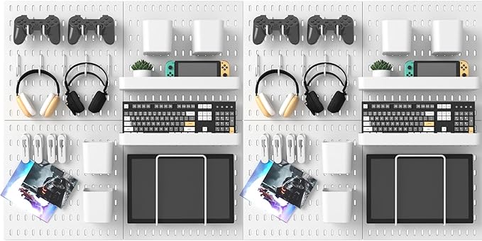 Pegboard Combination Kit, 25.2" x 50.4" Wall Mounted Storage Set by MULSAME