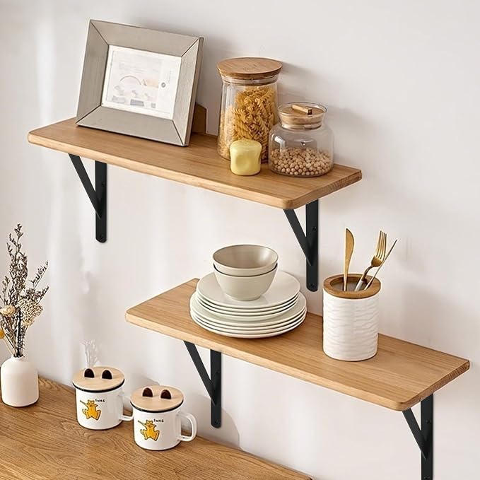 4 Pack L12 x H 8" Black Heavy Duty Shelf Brackets - Image 7