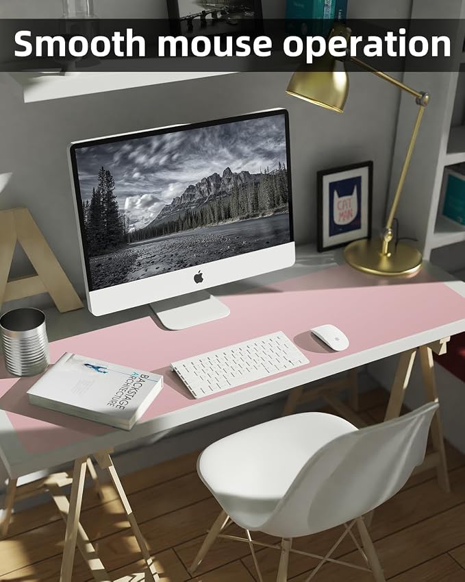 Leather Desk Pad Protector, Large Desk Mat, Mouse Pad, Non-Slip PU Leather Desk - Image 4