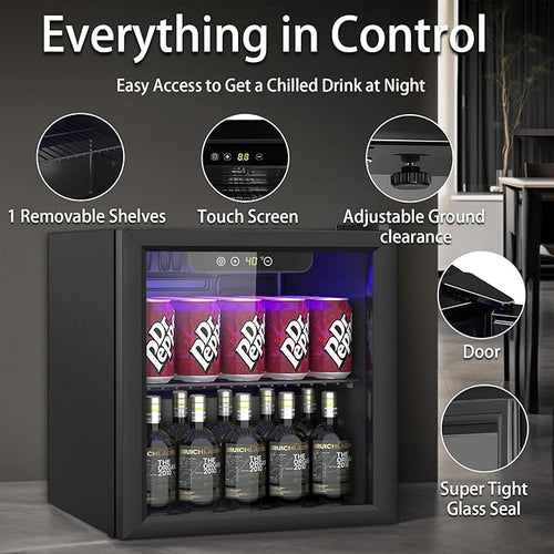 1.3 Cu.ft Beverage Refrigerator Cooler, 60 Cans Mini Fridge - Image 2