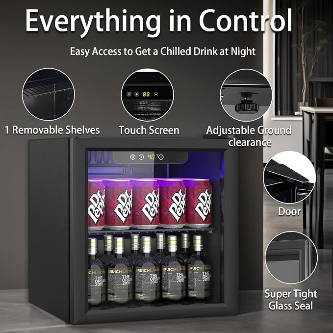 Compact 60 Can/1.3 Cu.Ft Mini Fridge - Image 2