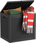 EasyUp 35 Gallon Resin Deck Box Waterproof, UV Resistant Outdoor Storage Box by EASYUP