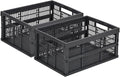 2-Pack Pastel Plastic Storage Baskets, Collapsible Crates by HUUSMOT
