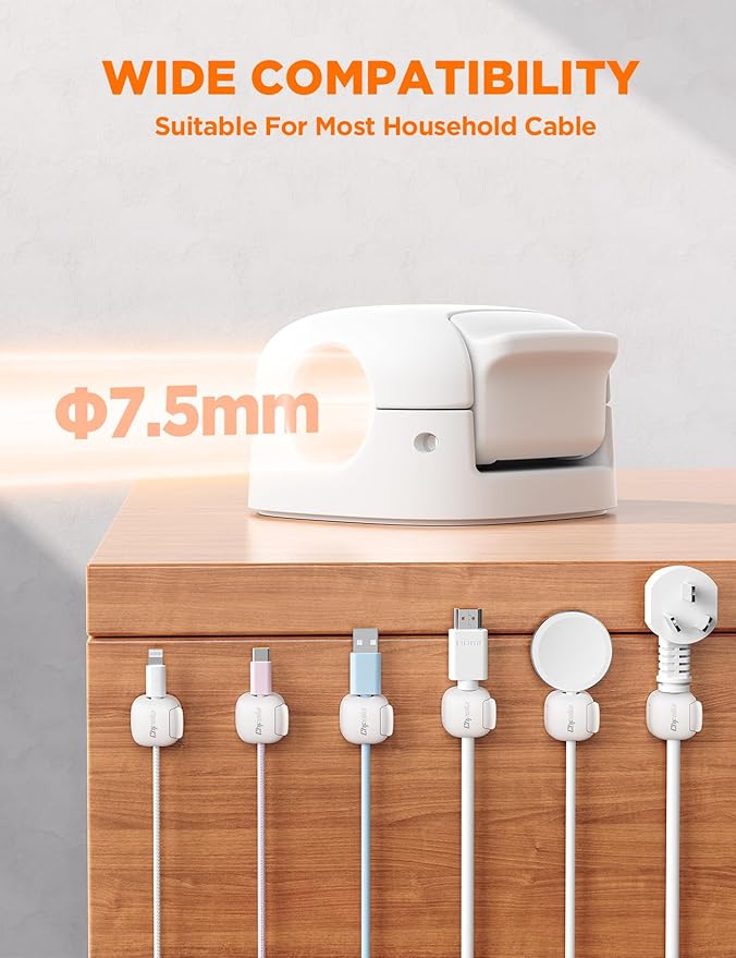 12Pack Cord Organizer, Chfeila Compact Dual Spring & Clasp Lock Cable - Image 6
