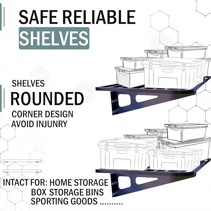 Garage Shelving Wall Mounted, Space-Saving Black - Image 5