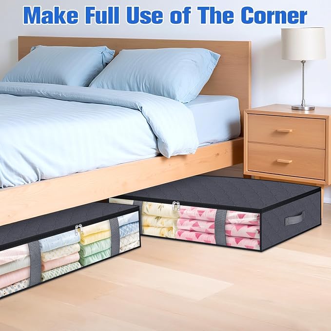 Under Bed Storage Containers, 8 Pack Blanket Storage Bags, Collapsible Storage - Image 7